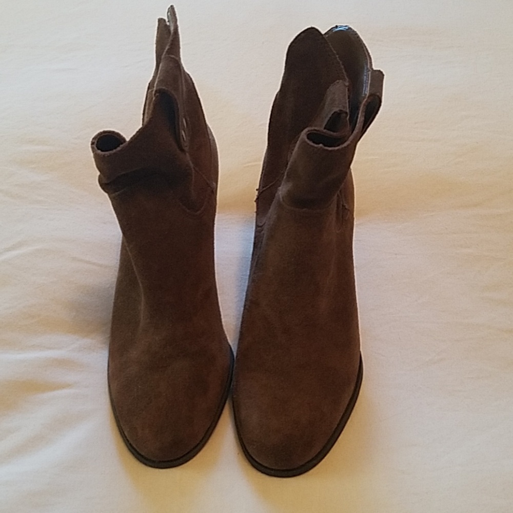 Lucky Brand suede wedge heel booties